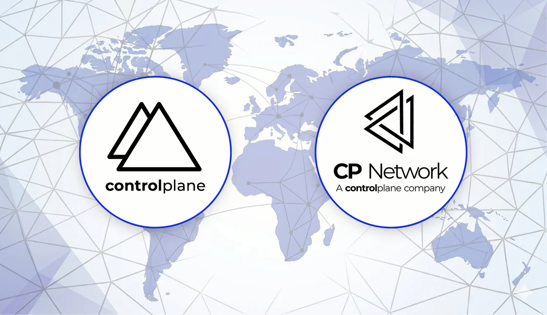 ControlPlane and CP Network logos over a connected world map, marking CP Network as part of the ControlPlane group